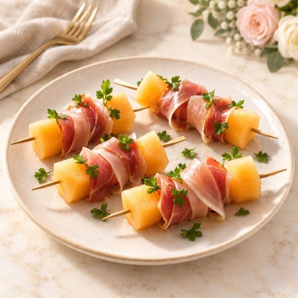 Brochetas de melón y serrano