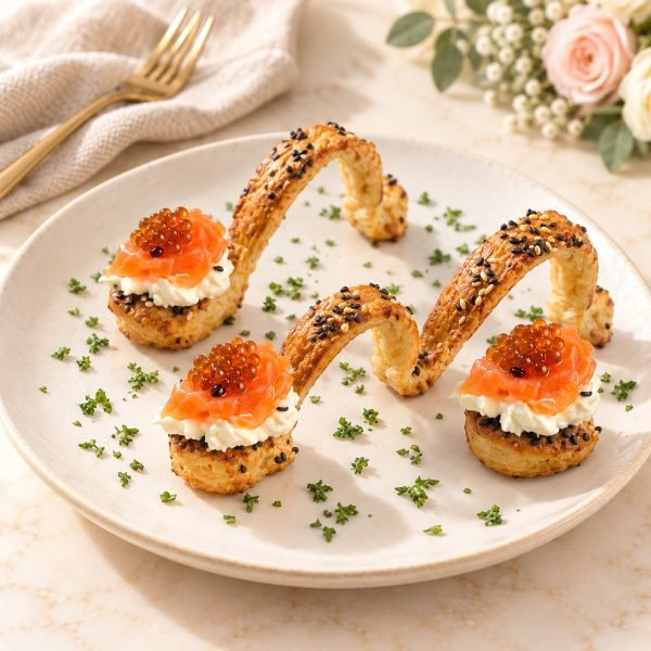 Mini feuilleté de salmón