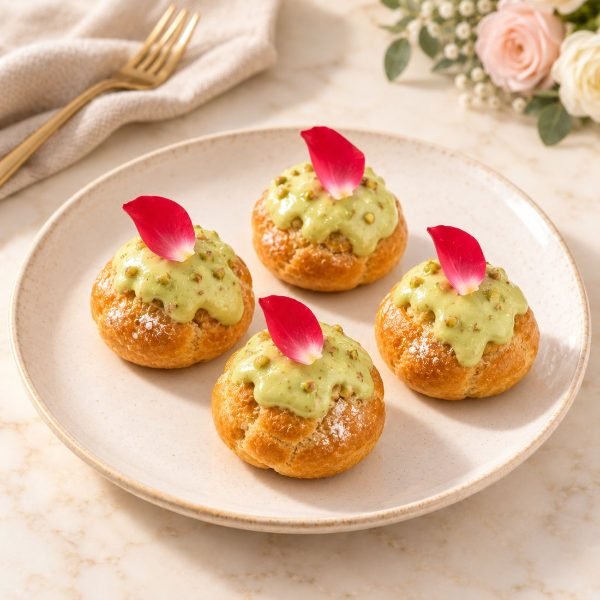 Mini profiteroles de pistacho