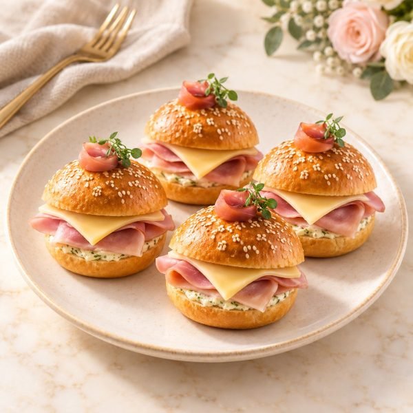 Mini sándwich de jamón ahumado