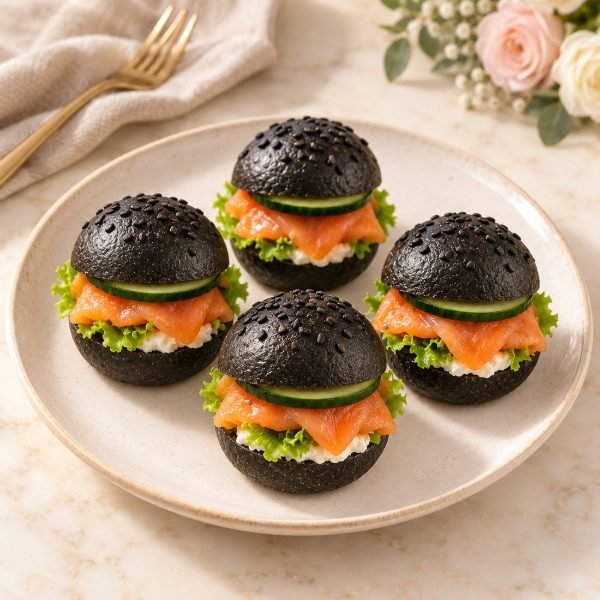 Mini sándwich de salmón ahumado